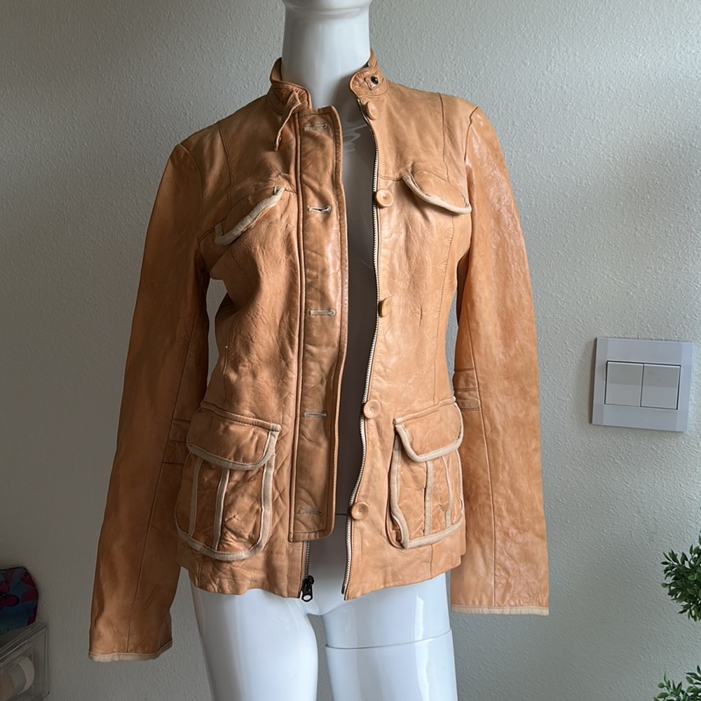 GAP EDITION VINTAGE LEATHER JACKET TOP SIZE XS
